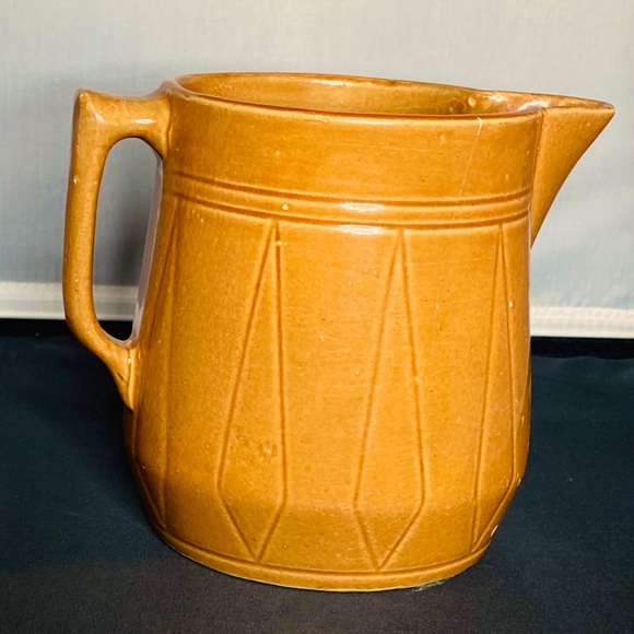 Vintage Orange Ceramic Pitcher - Picture 2 of 10